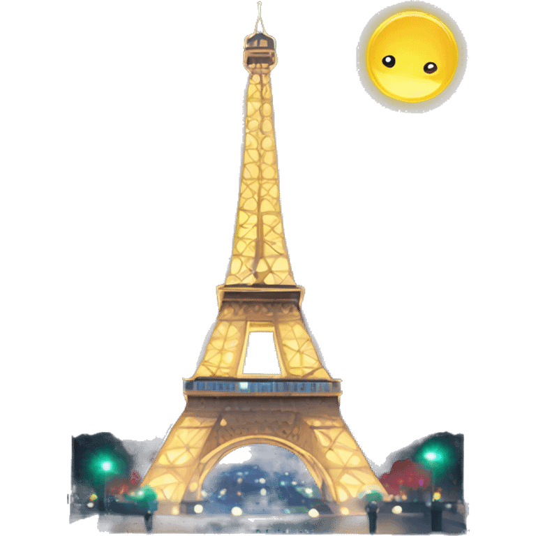 tour eiffel  with lights with city lights  emoji