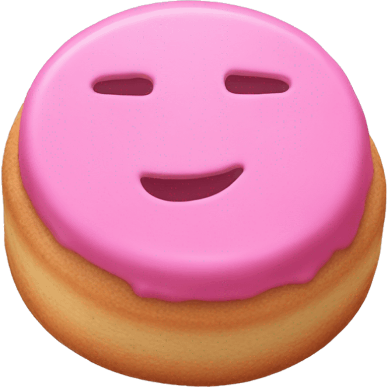 Only one single pink biscuit on a white background emoji