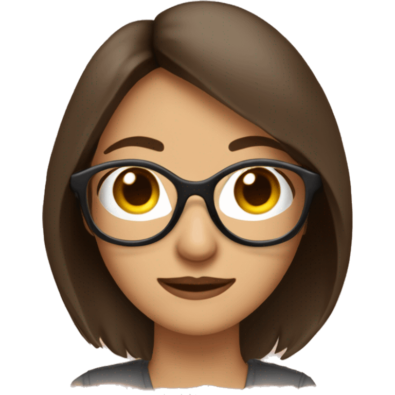 femme brune lunettes qui fait du barebow, cheveux mi long, brun emoji