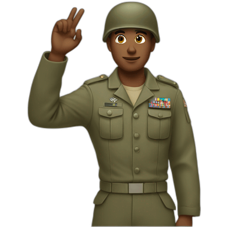 Solider rising his hand emoji