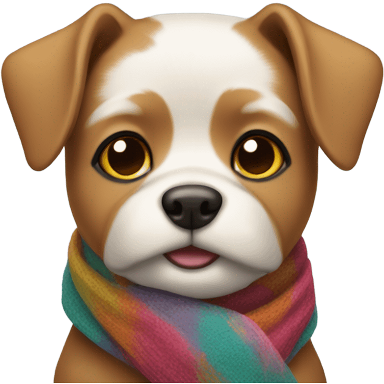 Little dog wearing a scarf emoji