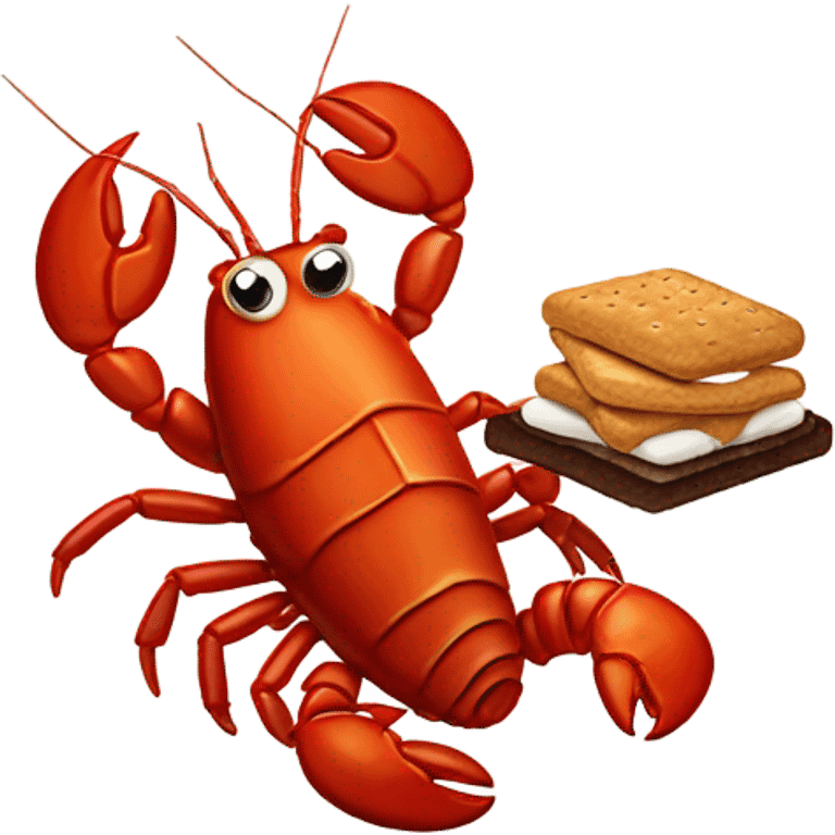 lobster holding smores emoji