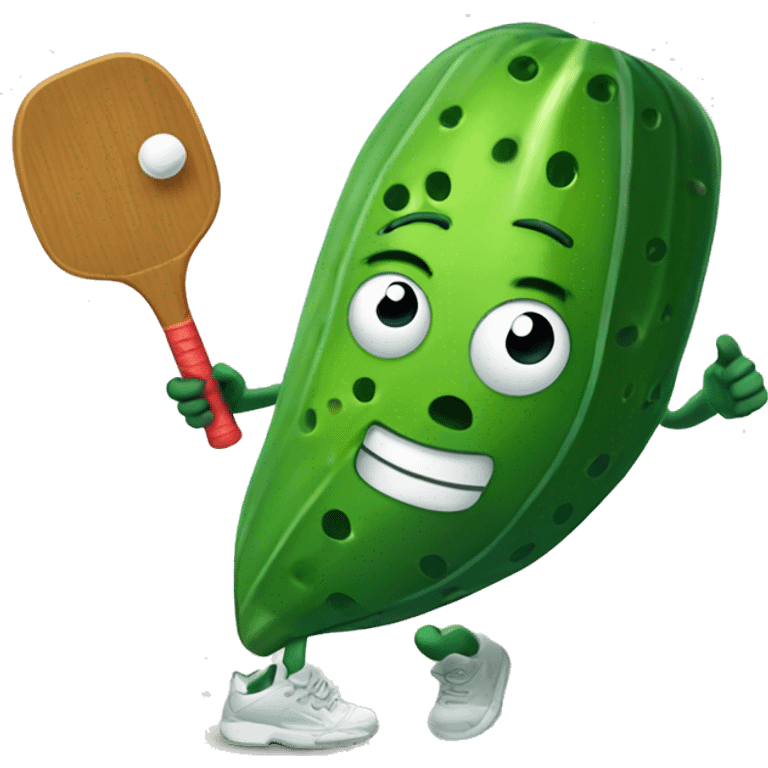 Pickle playing pickleball emoji