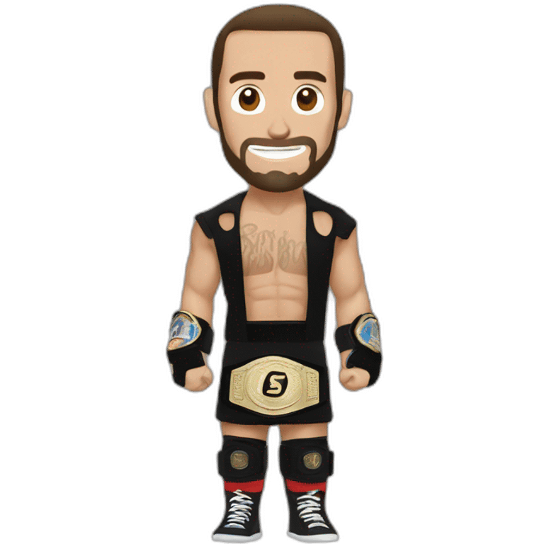 Cm punk with championship belt emoji