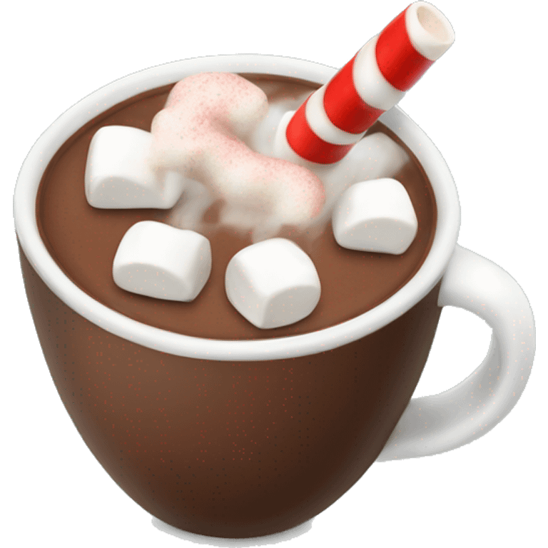 Hot chocolate with marshmallows Christmas themed  emoji