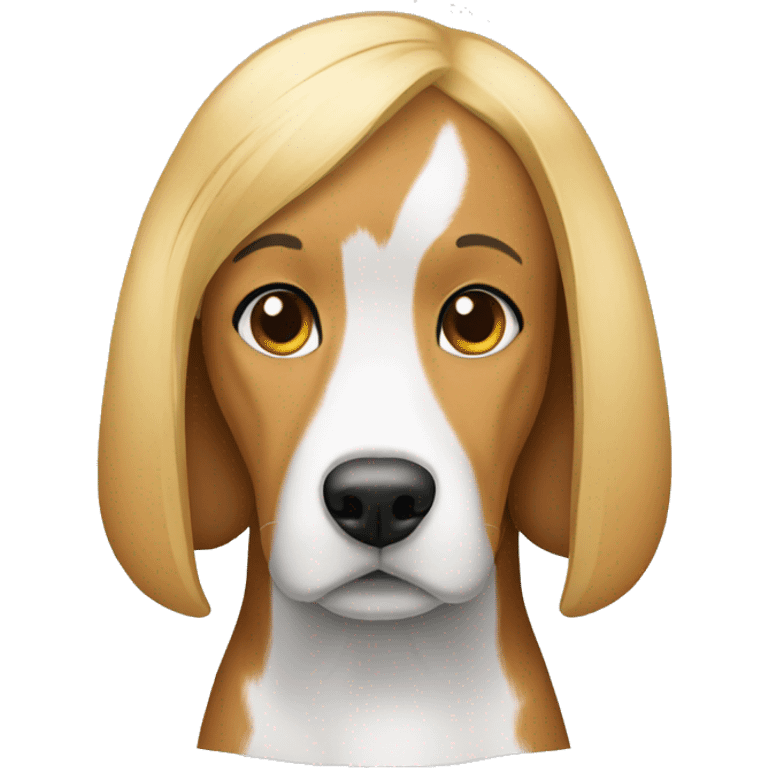 Beagle with a blond woman emoji