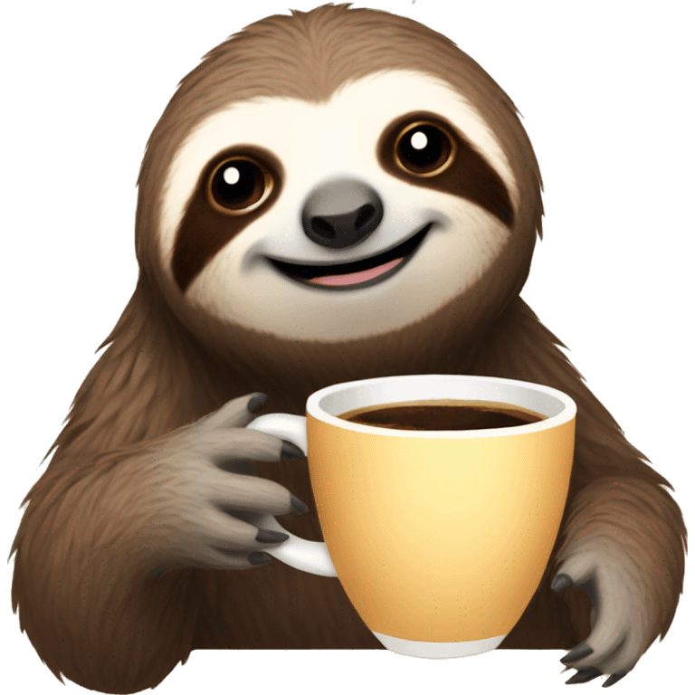 sloth drinking coffee emoji