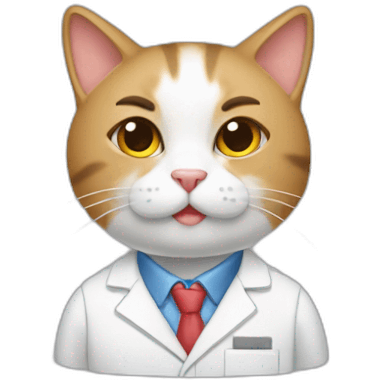 Gato con bata de laboratorio  emoji