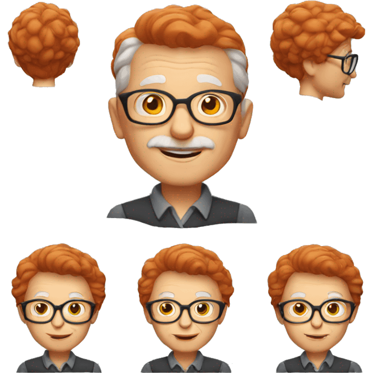 red haired old teacher emoji