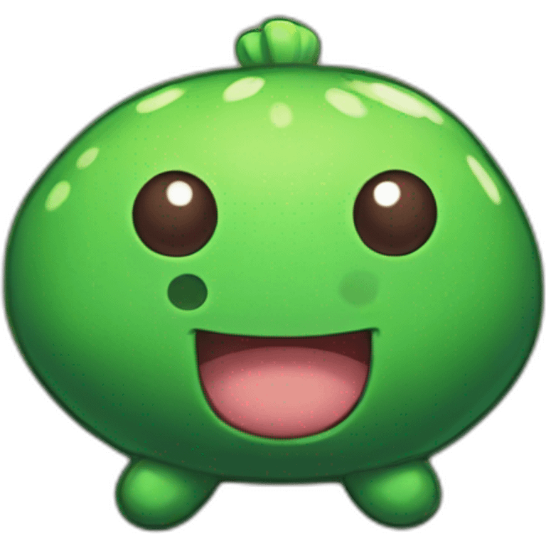 A green junimo from Stardew valley emoji