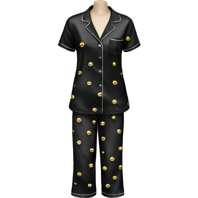 Black silk pyjama set emoji