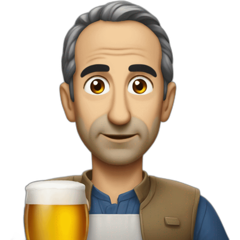 Zemmour qui boit une bière emoji