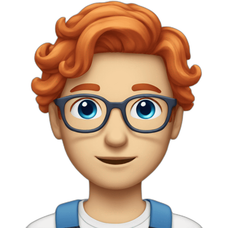 Red head with blue eyes long hair glasses fairy core emoji