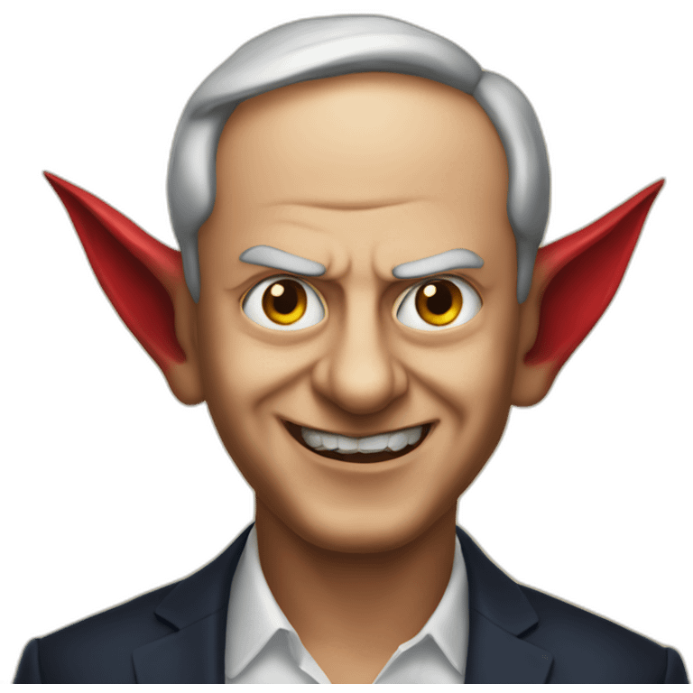 Netanyahu as a devil emoji