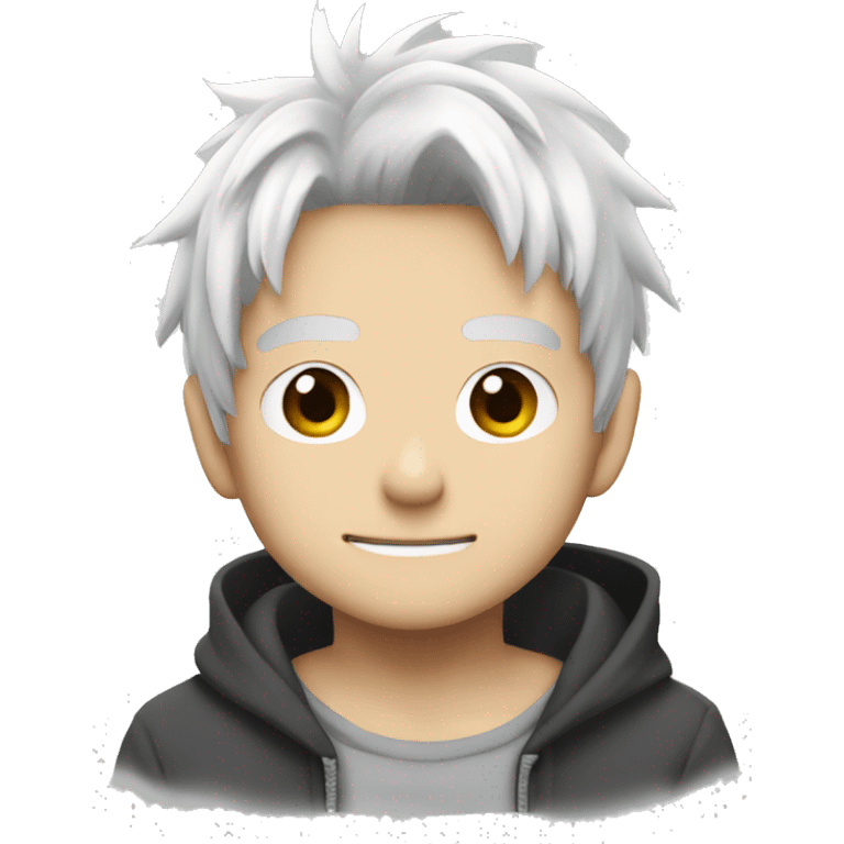 luffy white hair with white hoodie emoji