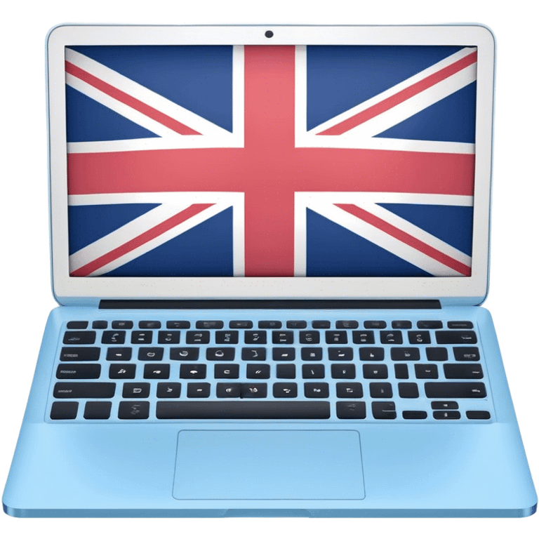 pastel laptop on the screen British flag emoji