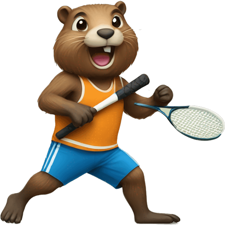 Beaver doing sport emoji