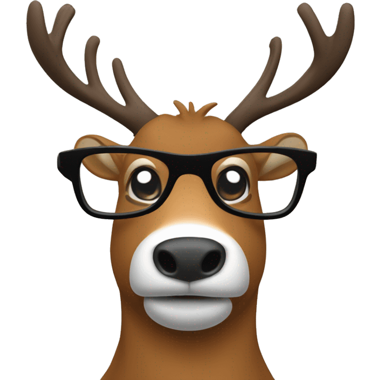 Raindeer with sports glasses emoji