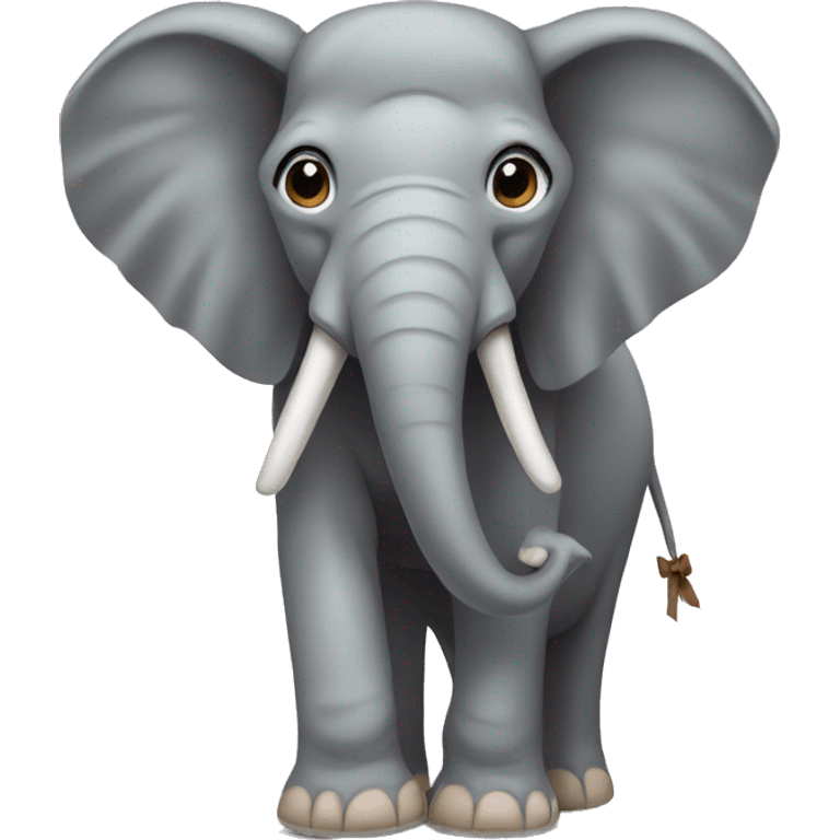 Elephant with a brown bow emoji