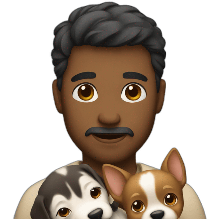 man holding puppy emoji