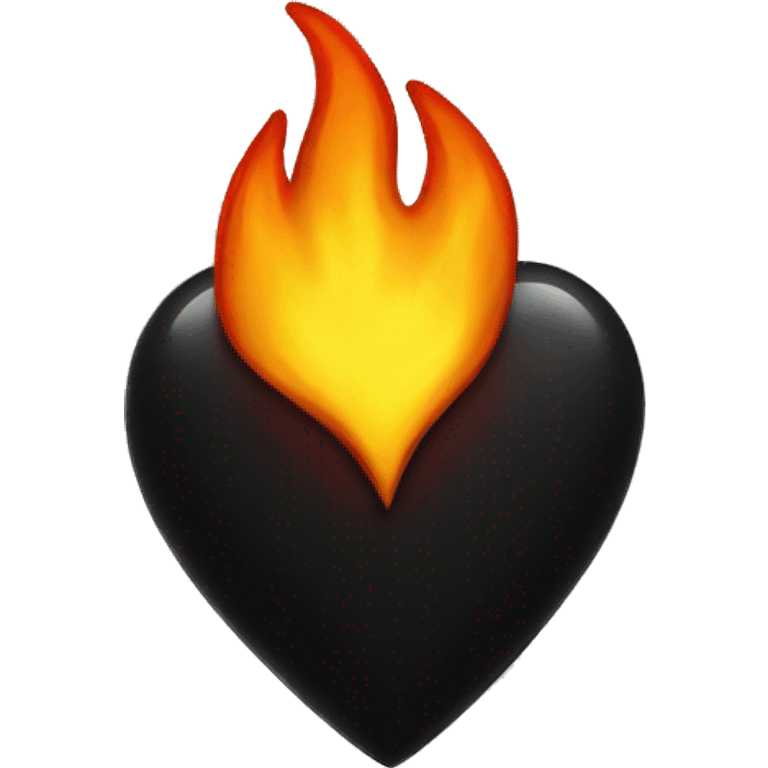 black heart with fire emoji