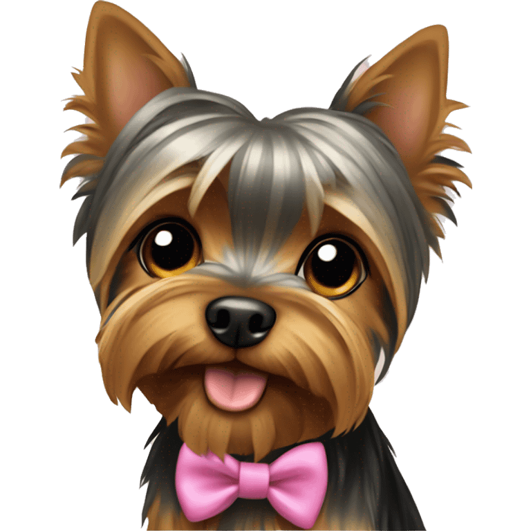 Yorkshire Terrier Dog with a Bow emoji