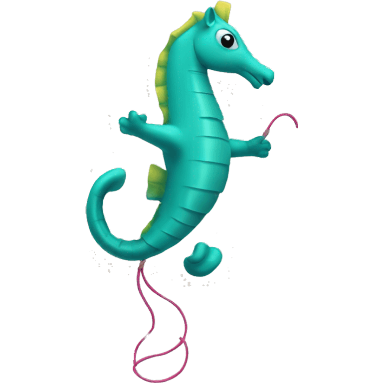 Sea horse playing jump rope emoji