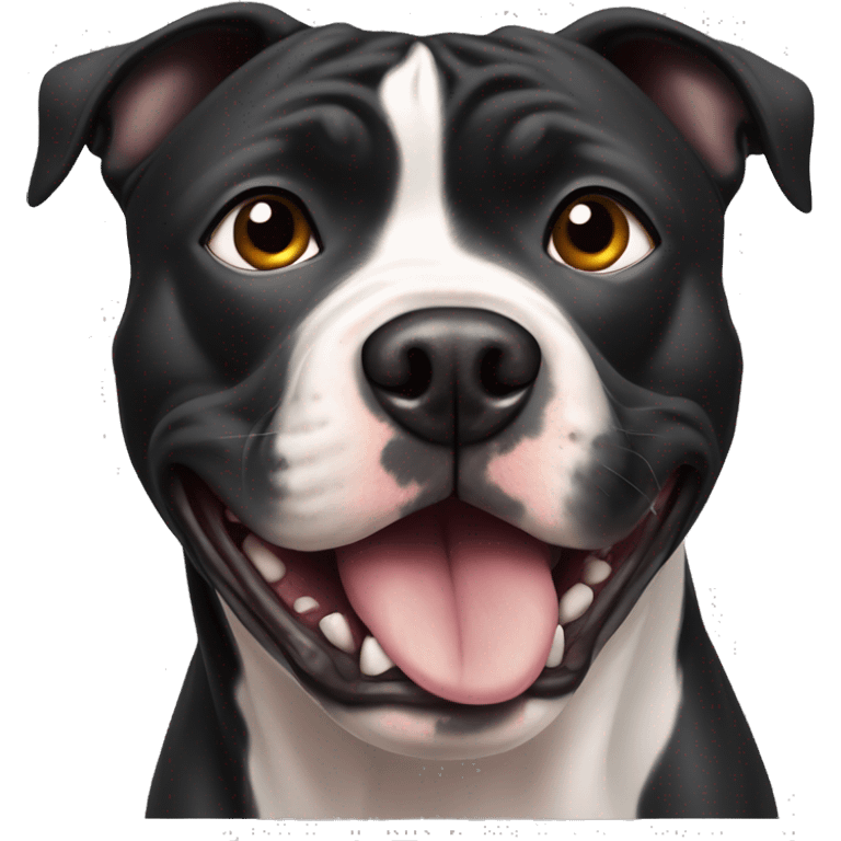 staffordshire bull terrier black scared emoji