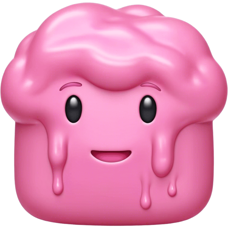 Cinematic Realistic Opaque Pink Slime, smooth and buttery with a pastel pink hue, ultra-glossy with a soft sheen, subtle folds and ridges forming as it moves, reflecting gentle highlights, glowing with a delicate, creamy texture, evoking a sense of playful satisfaction. emoji