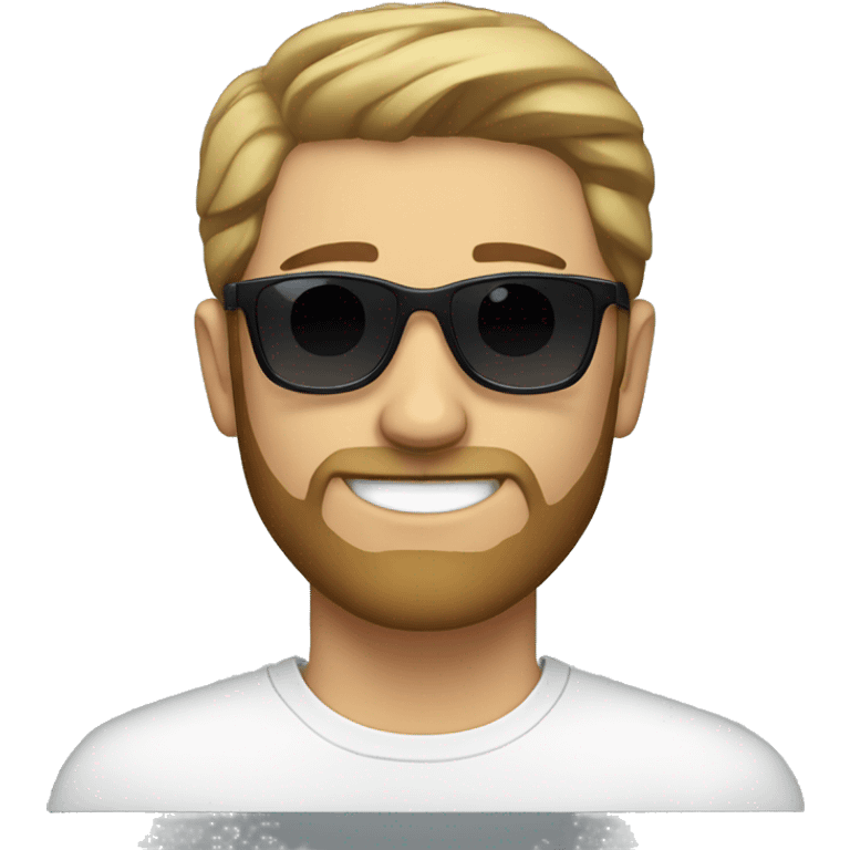 white young man with beard, wearing sunglasses emoji