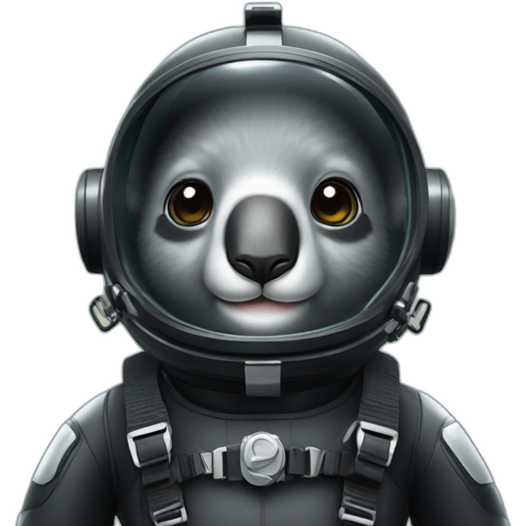 koala in black rubber shiny diving suit emoji