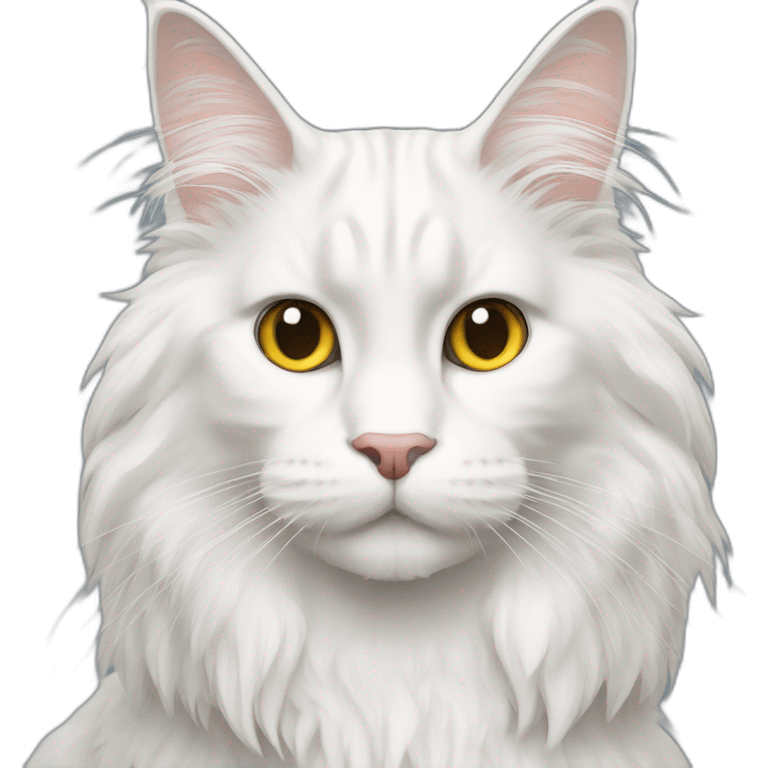 White Maine coon emoji