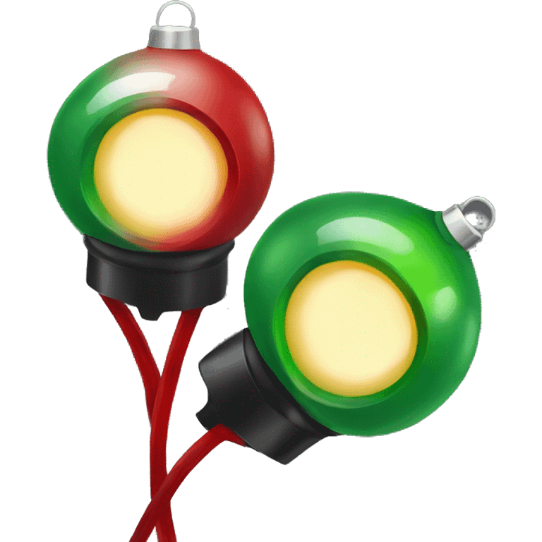 pretty Green & red Christmas lights emoji