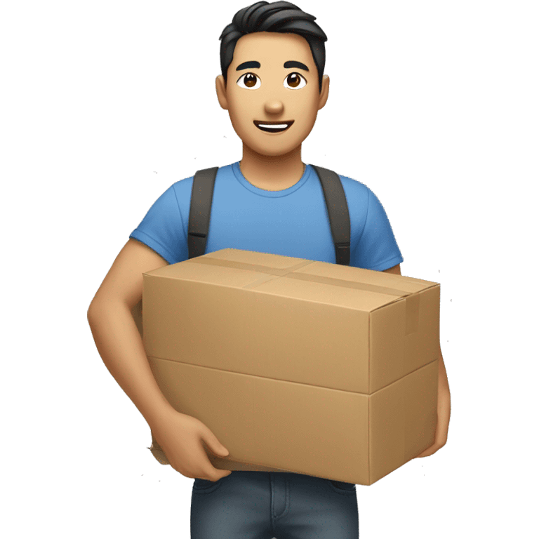 asian man with packages emoji