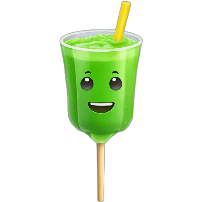 green frozen juice on a stick 3d emoji