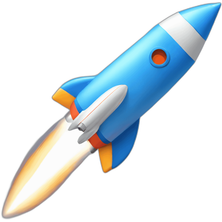 Rocket launching blue 45 angle emoji