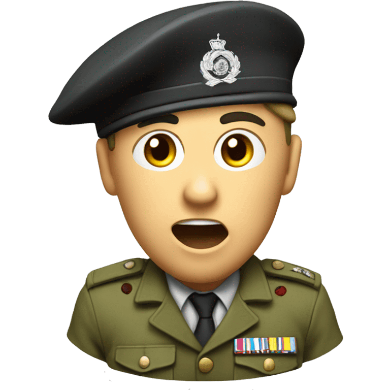 British Sergeant with No.14s with a Education and Training Service Beret yelling emoji