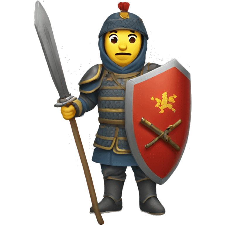 mediavel chinese soldier with big shield emoji