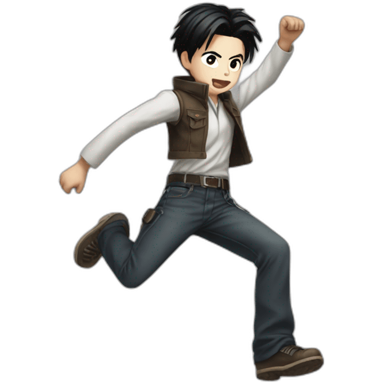 Levi Ackerman full body jump emoji