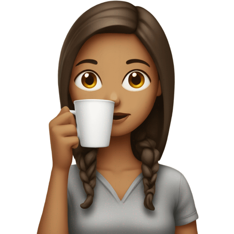 Girl drinking coffee emoji