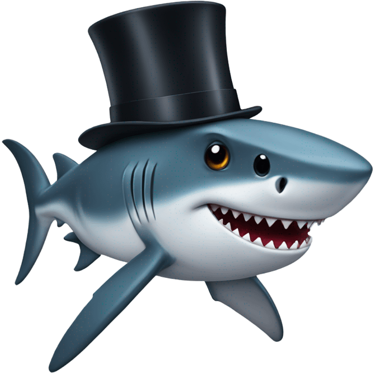 Shark with tophat  emoji