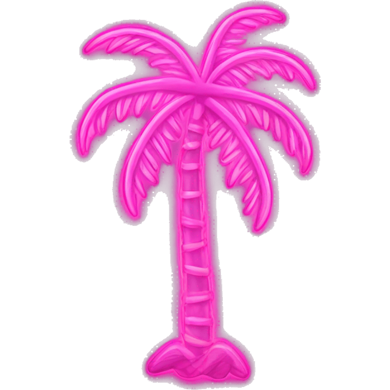 Neon pink palm tree with string lights  emoji