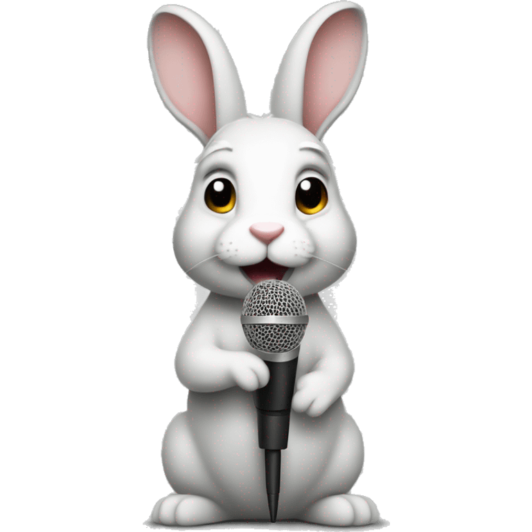 rabbit holding a microphone emoji