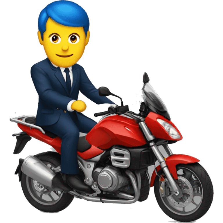 macron sur une moto emoji