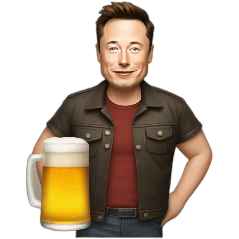 Elon musk with beer emoji