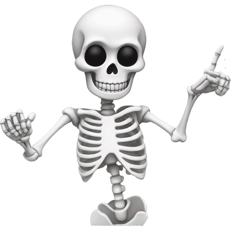 cartoon skeleton pointing left emoji