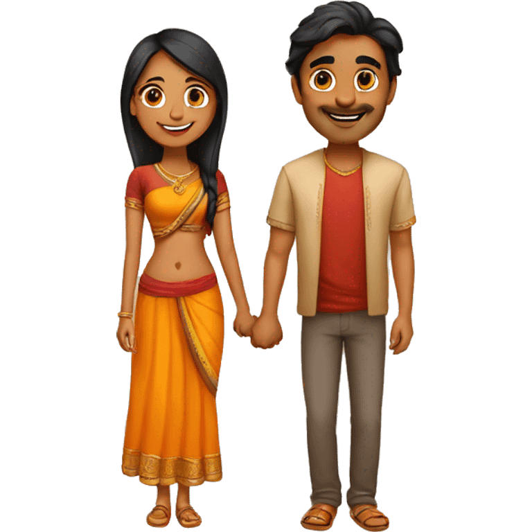 Indian guy and girl in love emoji