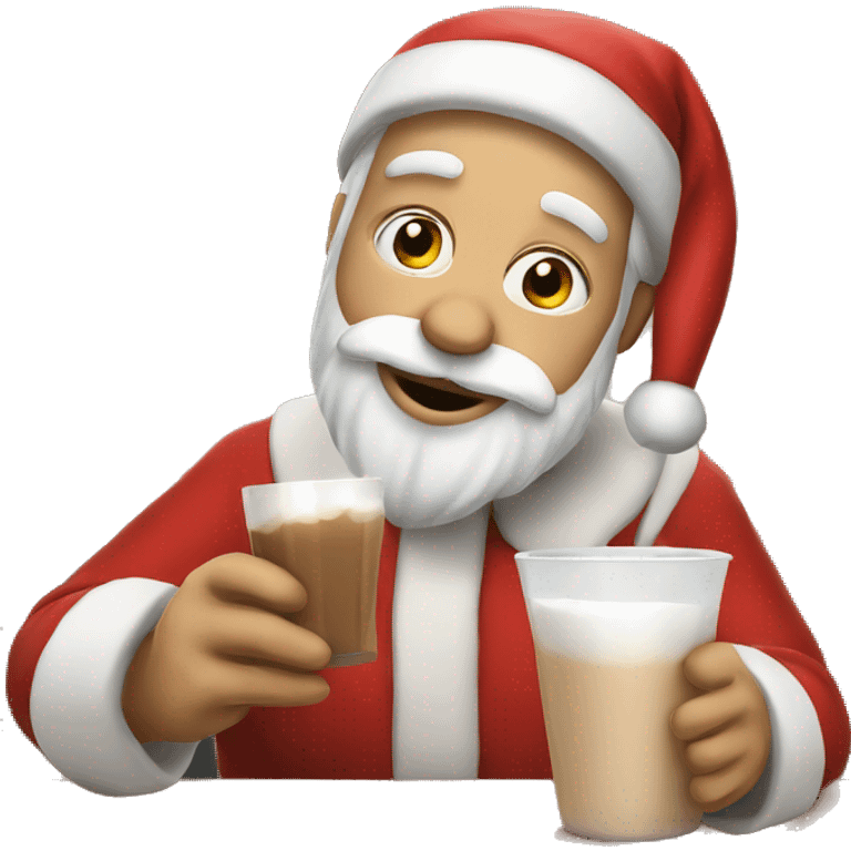 santa drinking milk  emoji