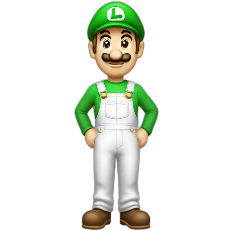 Luigi bros in white overalls emoji