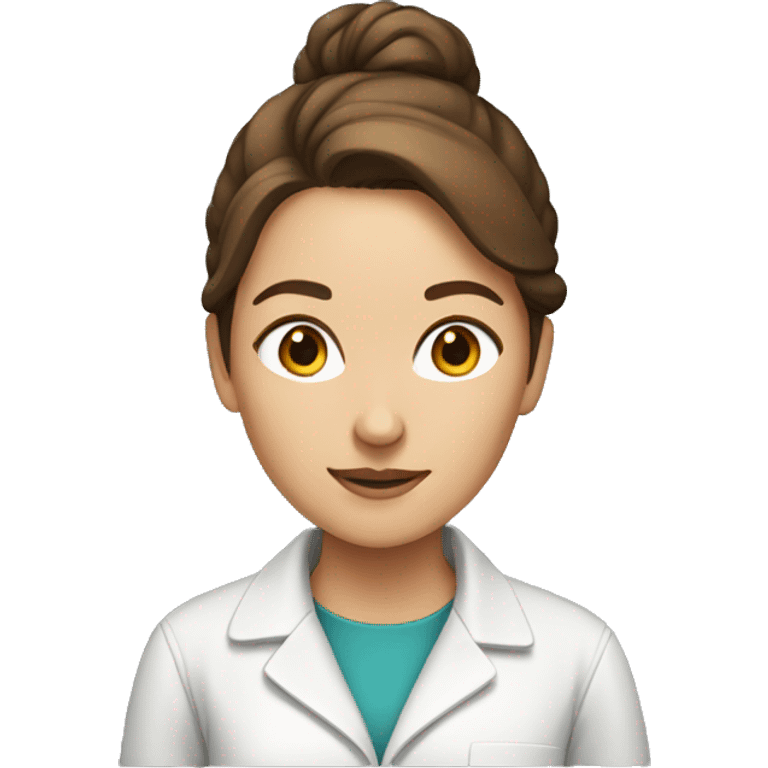 Female scientist with brown hair in a bun  emoji